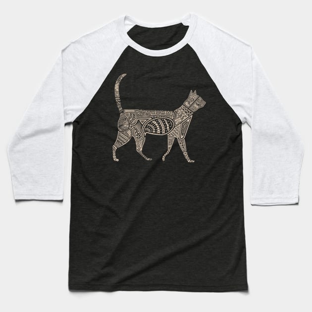 Dot Art Cat Lover Baseball T-Shirt by Mewzeek_T